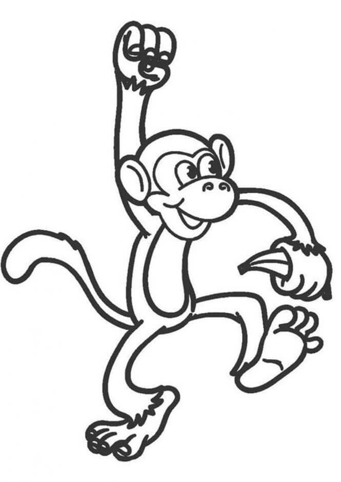 Desenhos de Macaco segurando Banana para colorir