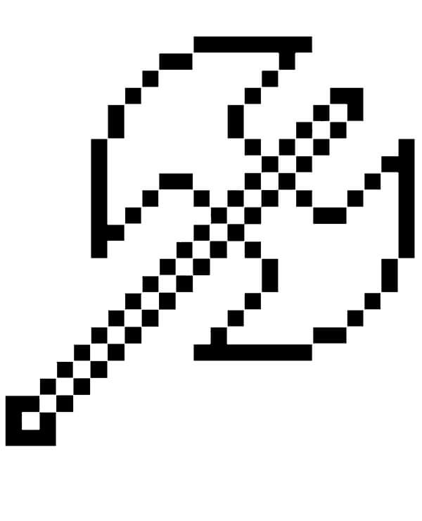 Desenhos de Machado Duplo de Arma de Minecraft para colorir