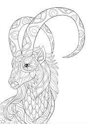 Desenhos de Mandala de Cabeça de Cabra para colorir
