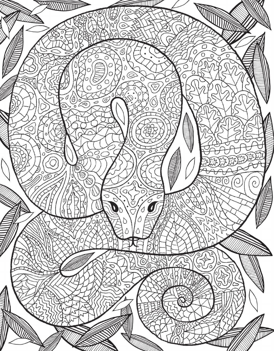 Desenhos de Mandala de Cobra para colorir