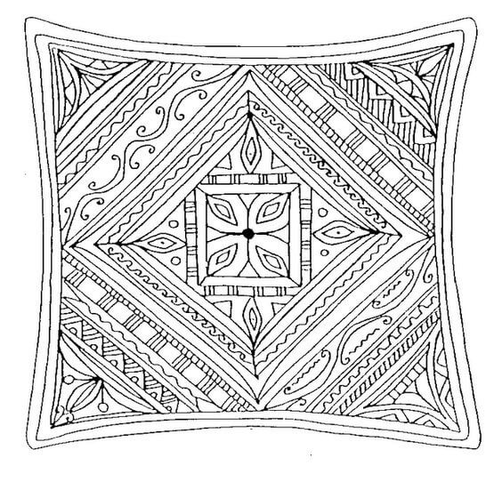 Desenhos de Mandala Quadrada para colorir