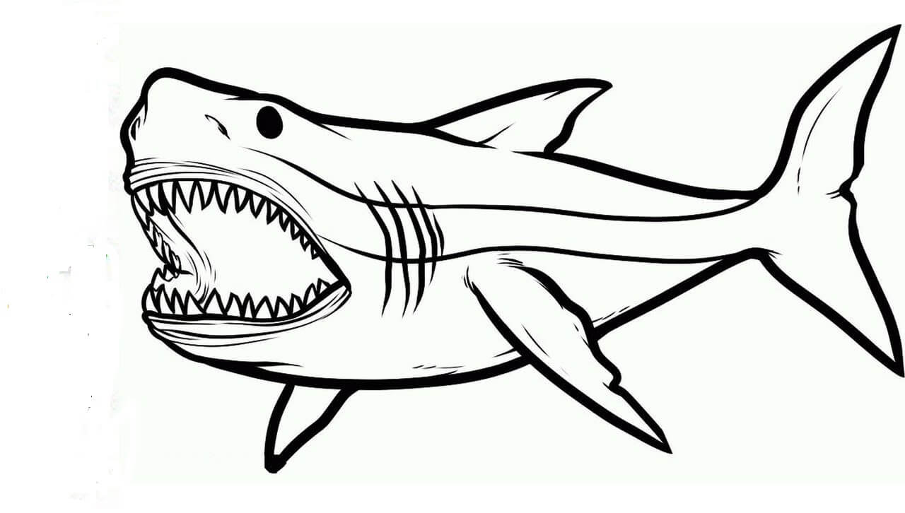 Desenhos de Mandíbula de Tubarão para colorir
