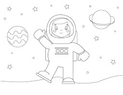 Menina Astronautas para colorir