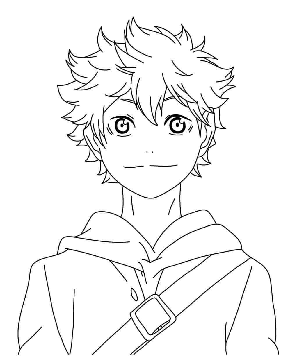 Desenhos de Menino Anime Sorrindo para colorir
