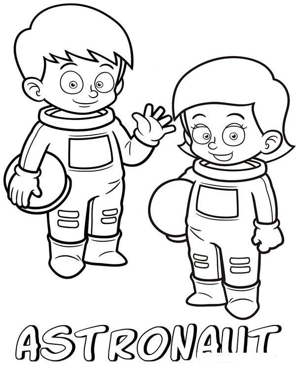 Desenhos de Meninos e Meninos Astronautas para colorir