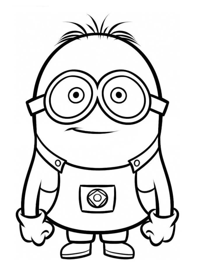 Minion Fácil Sorrindo para colorir