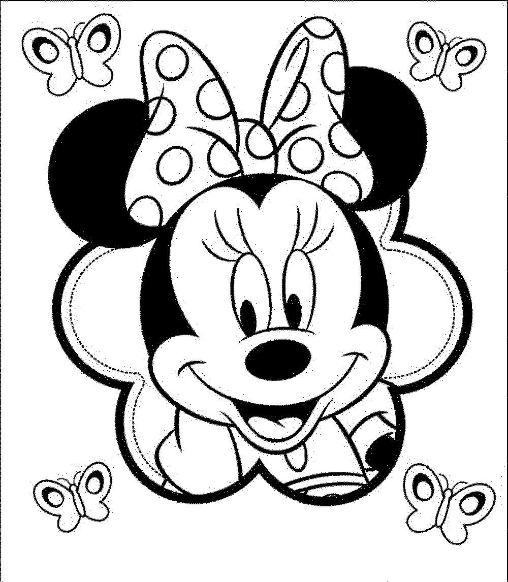 Desenhos de Minnie Mouse com Borboletas para colorir