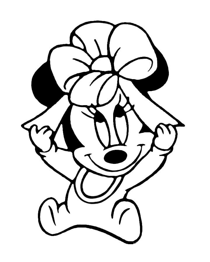 Desenhos de Minnie Mouse com Fita para colorir