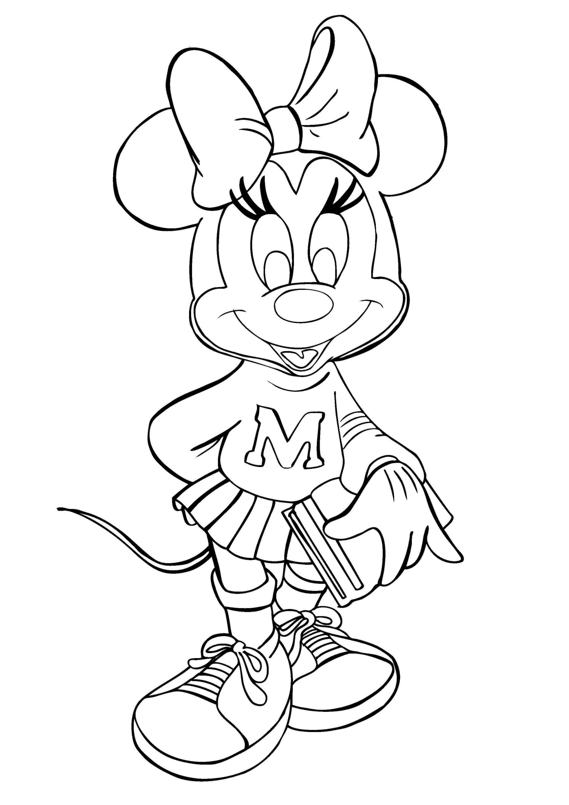 Minnie Mouse Segurando Livro para colorir