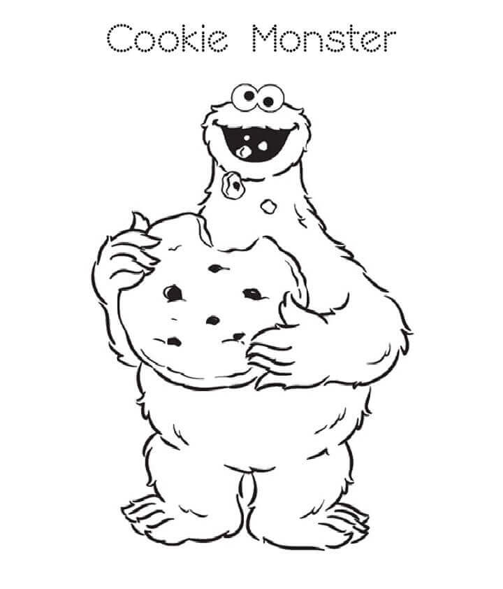Desenhos de Monstro de Biscoito com Biscoito Grande para colorir