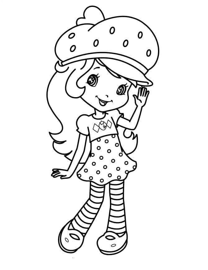 Morango Menina Engraçada para colorir
