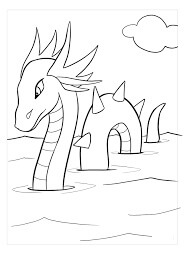 Desenhos de Natação da Serpente do Mar para colorir