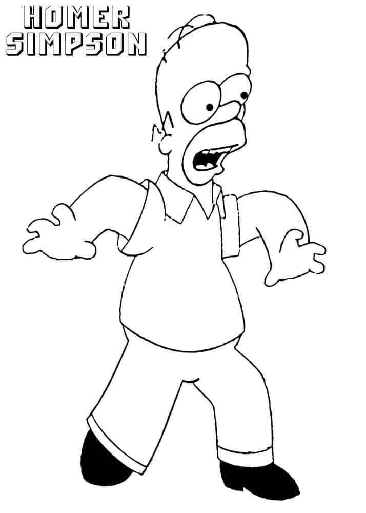 Desenhos de O Feio Homer Simpson para colorir