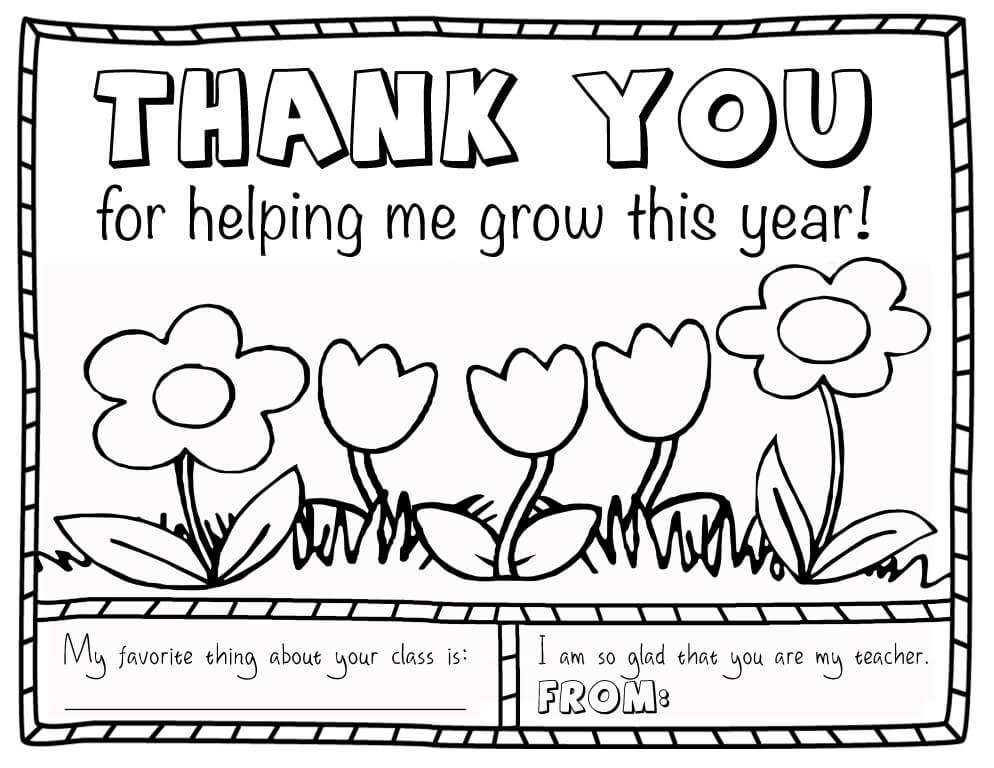 Desenhos de Obrigado por me Ajudar a Crescer Este Ano para colorir
