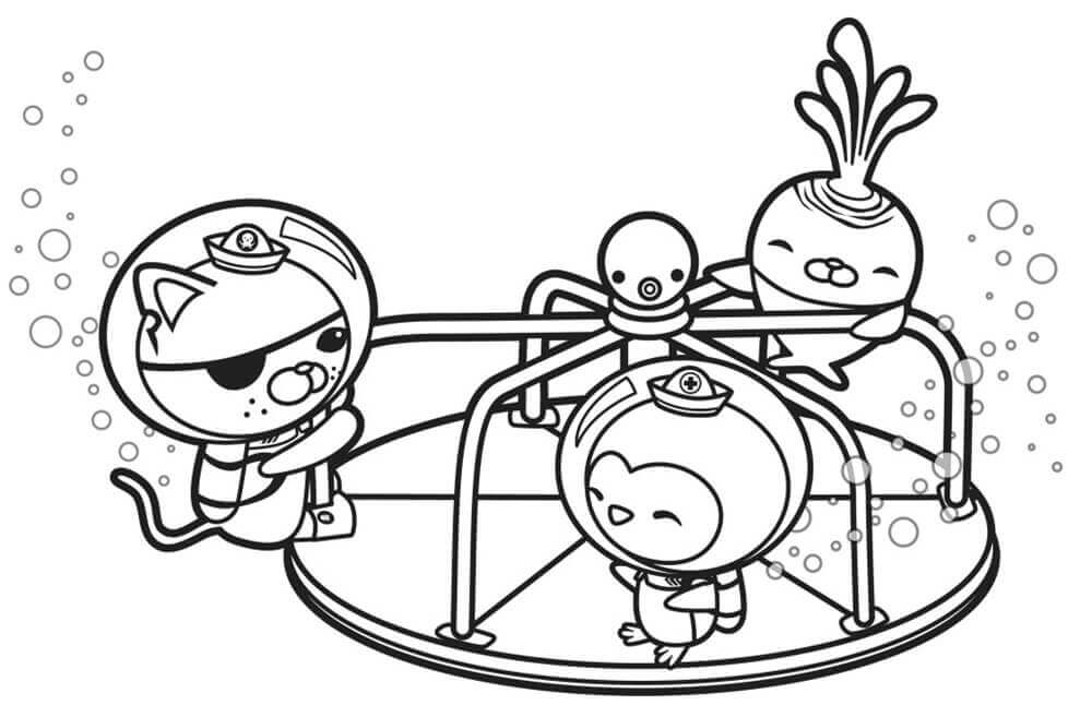 Desenhos de Octonauts Jogando a Roda para colorir