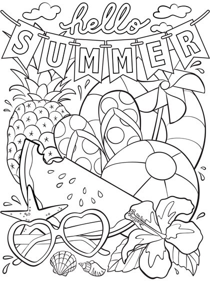 Desenhos de Olá Verão para colorir