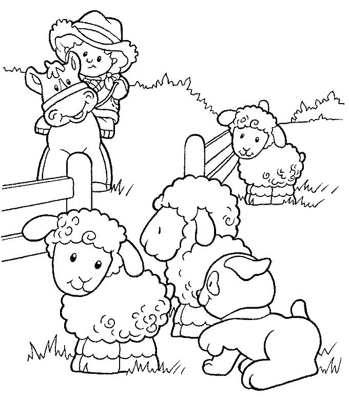 Desenhos de Ovelhas com Animais para colorir