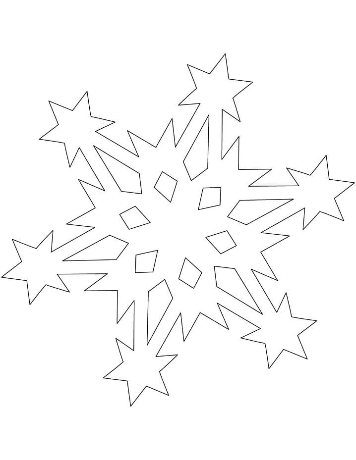 Desenhos de Padrão de Floco de Neve com Estrelas para colorir