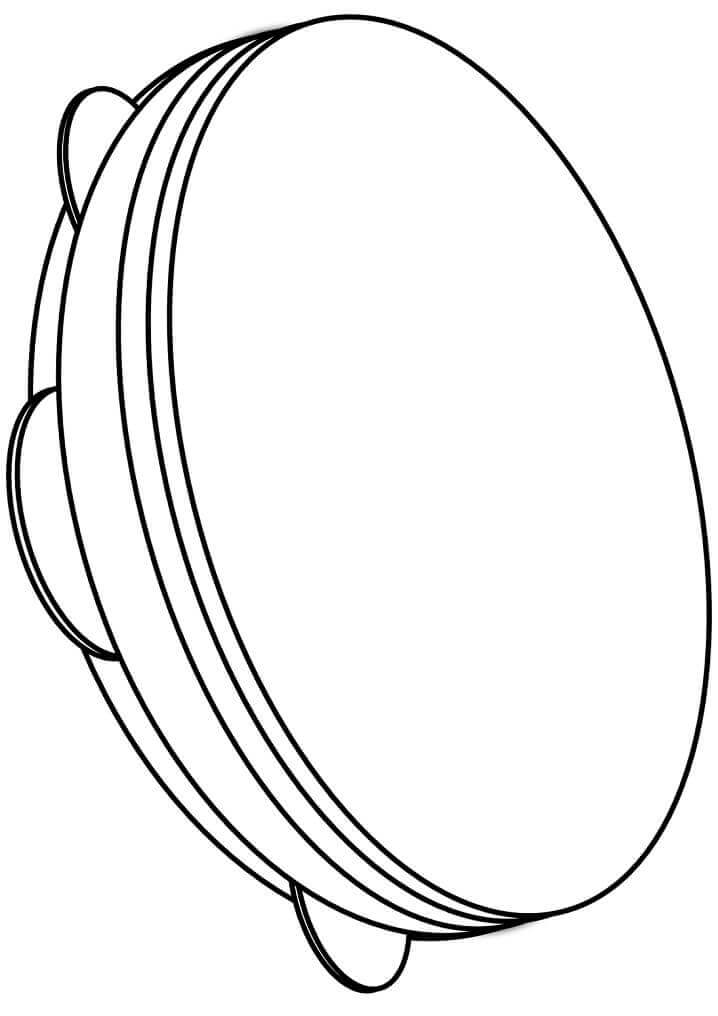 Desenhos de Pandeiro Simples 5 para colorir