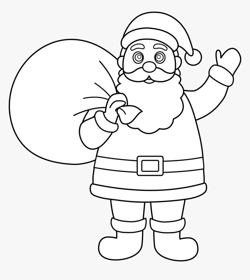Desenhos de Papai Noel Alegre para colorir