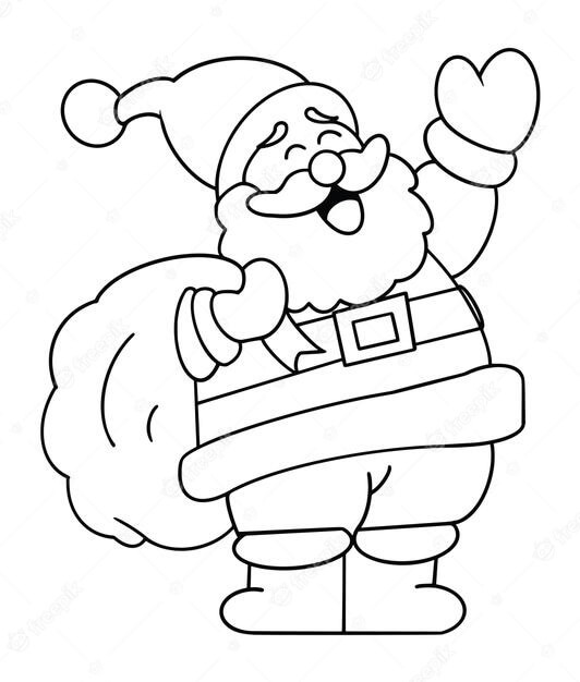 Desenhos de Papai Noel Divertido para colorir