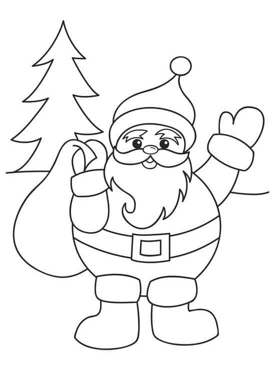 Desenhos de Papai Noel Fofo para colorir
