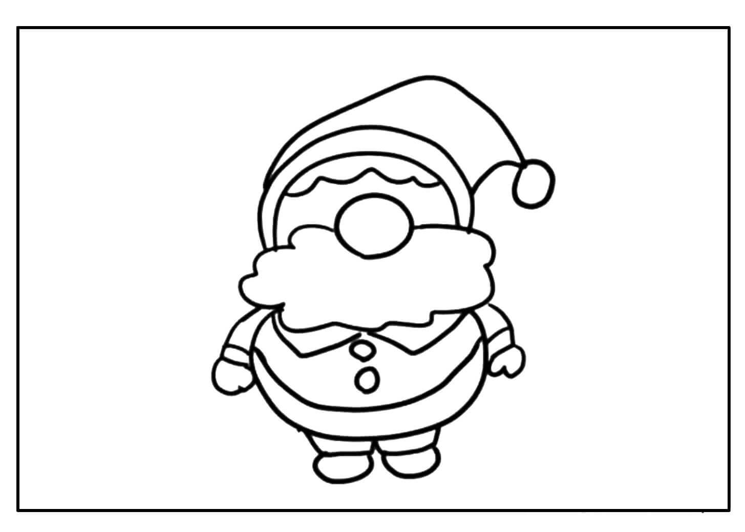 Desenhos de Papai Noel Kawaii para colorir