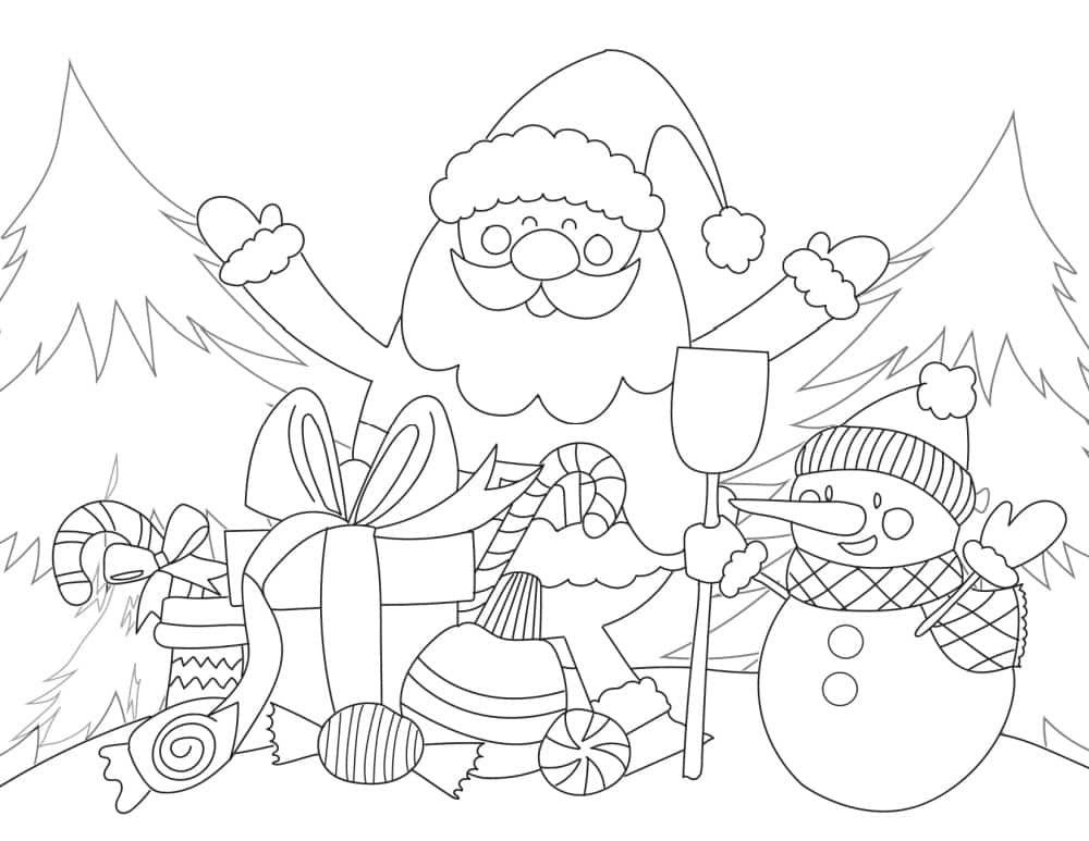 Desenhos de Papai Noel Lindo para colorir