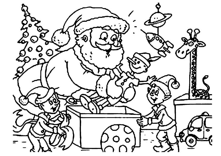 Papai Noel Normal para colorir