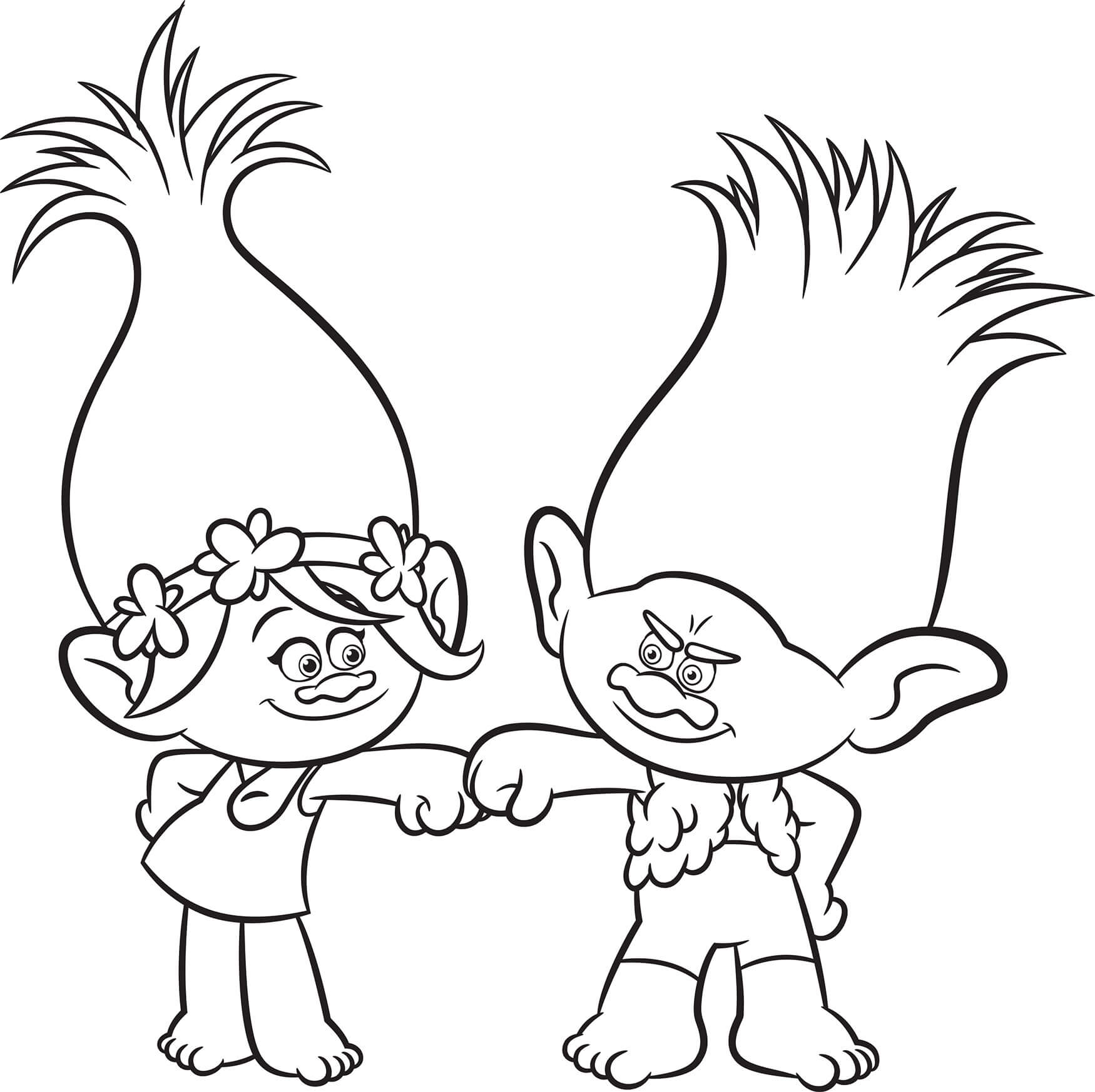 Desenhos de Papoula e Ramo Sorridente para colorir