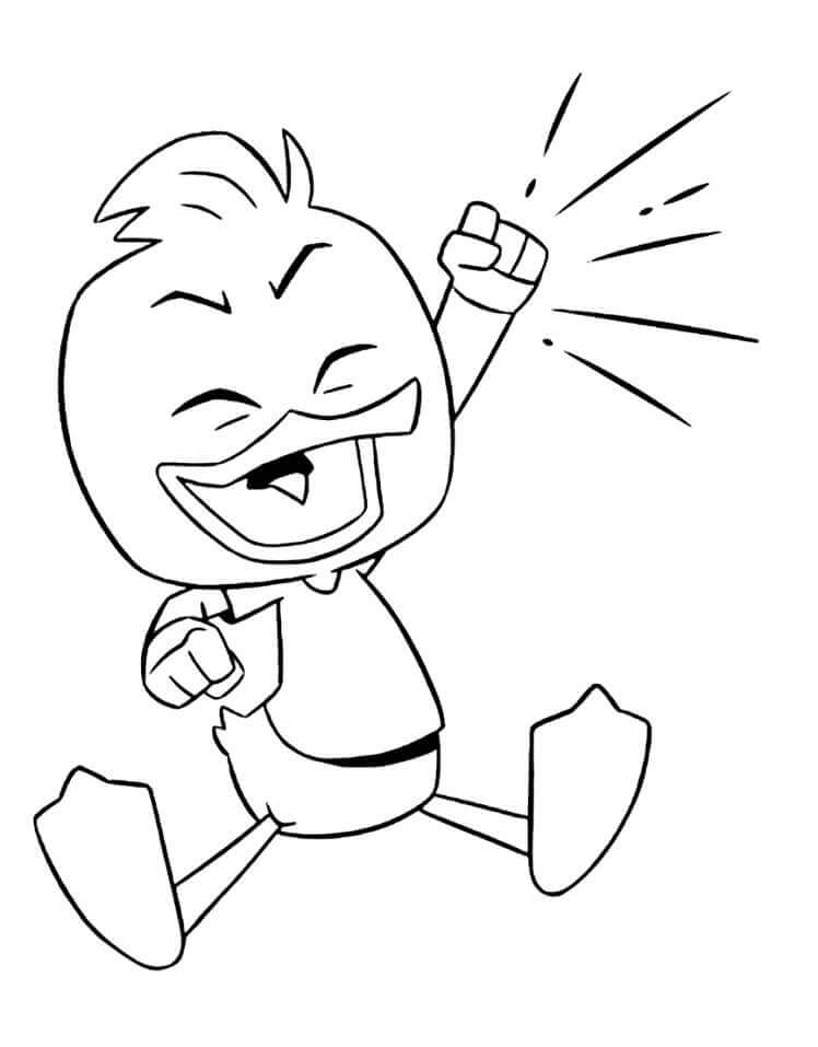 Pato Dewey feliz da Ducktales para colorir