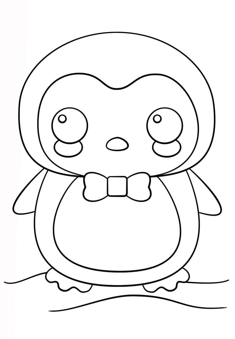Desenhos de Pequeno Pinguim Fofo para colorir