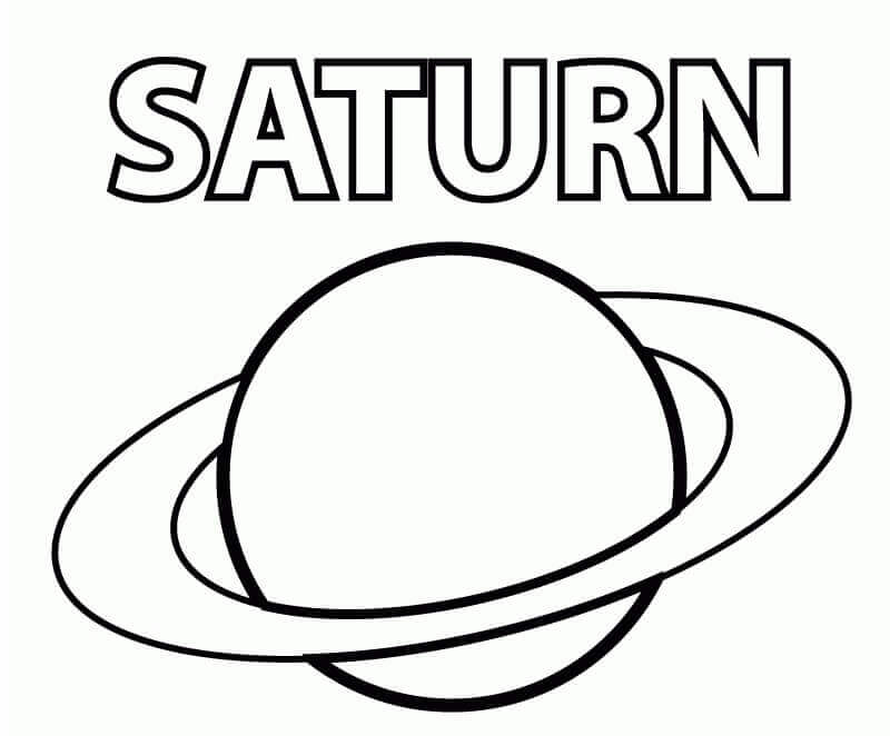 Planeta Saturno Simples para colorir