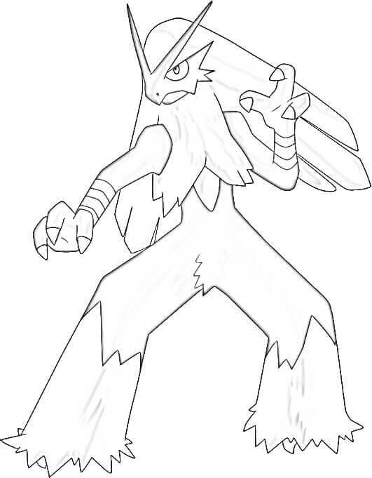 Desenhos de Pokémon Blaziken Lutando para colorir
