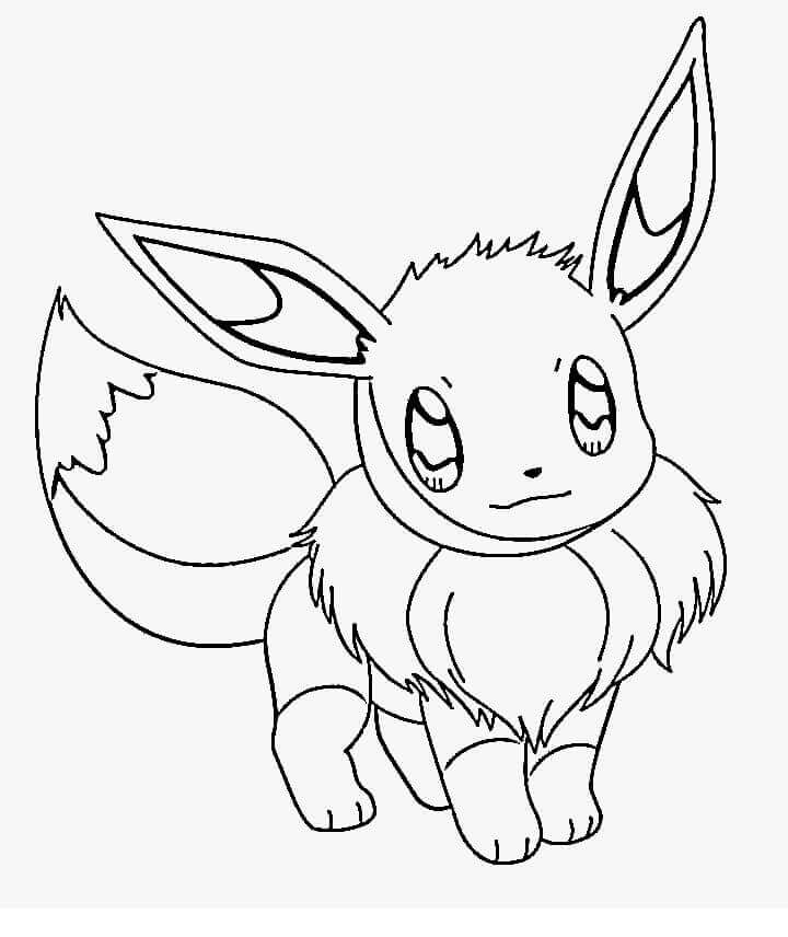 Desenhos de Pokémon Eevee Fofo para colorir