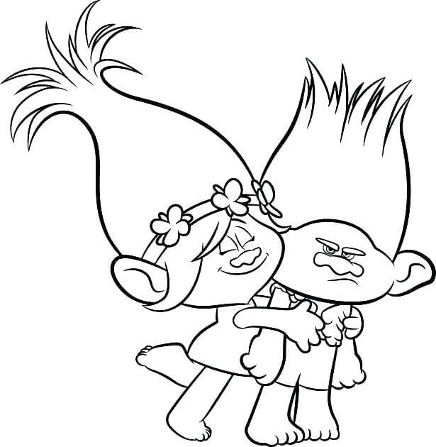 Desenhos de Poppy Hug Branch para colorir