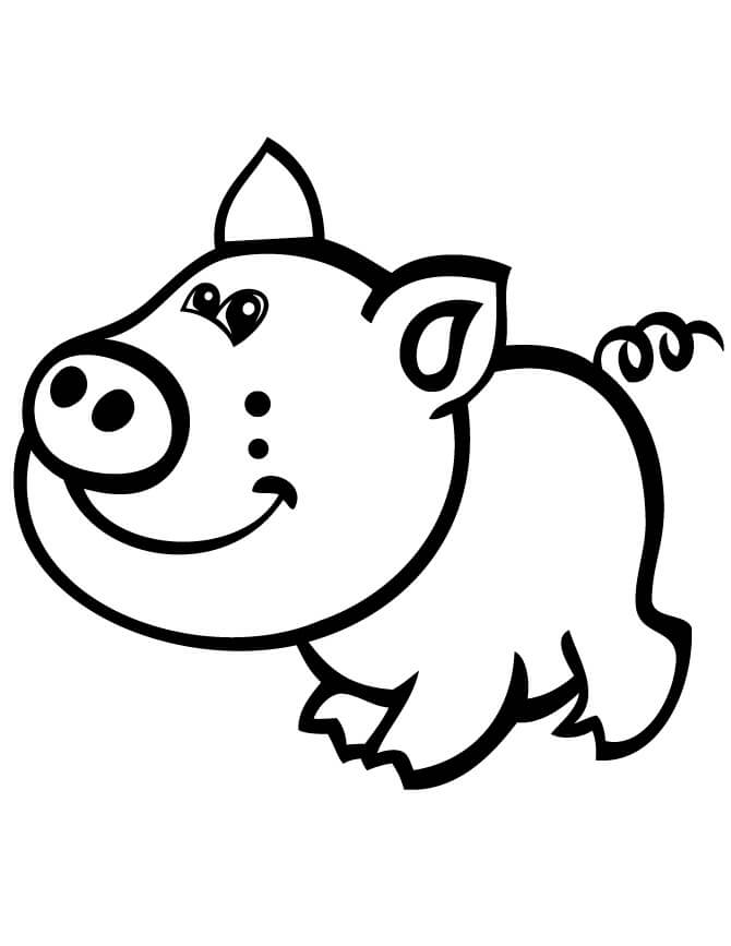 Desenhos de Porco Sorridente para colorir