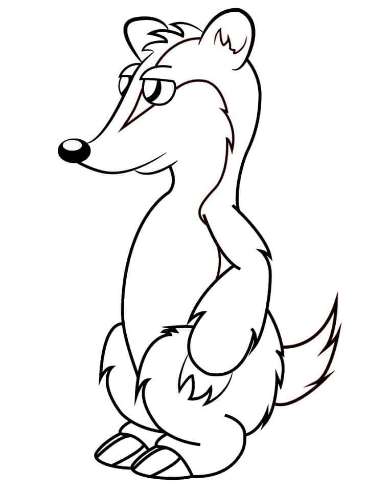 Desenhos de Posição do Texugo dos Desenhos Animados para colorir