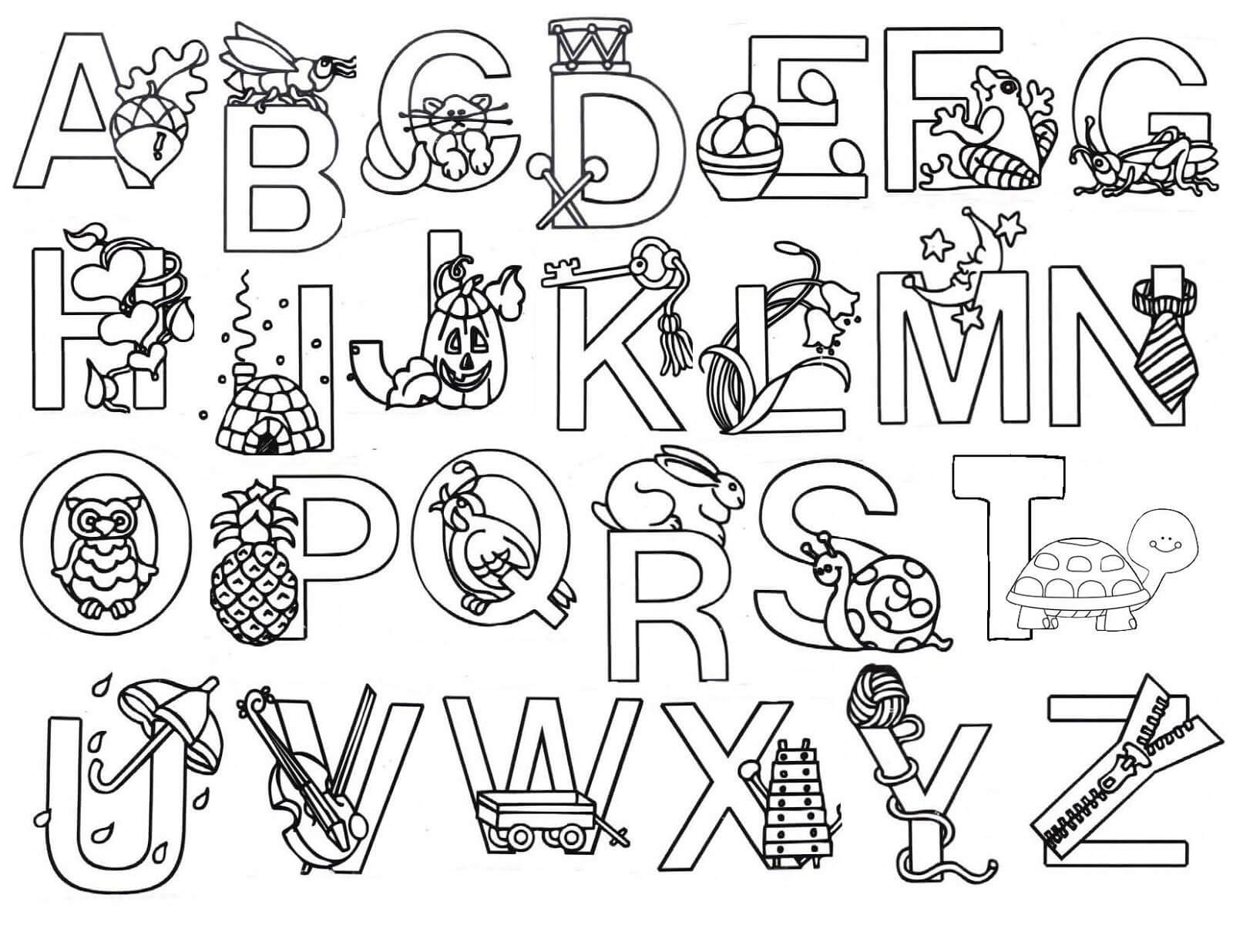 Desenhos de Pôster Alfabeto para colorir