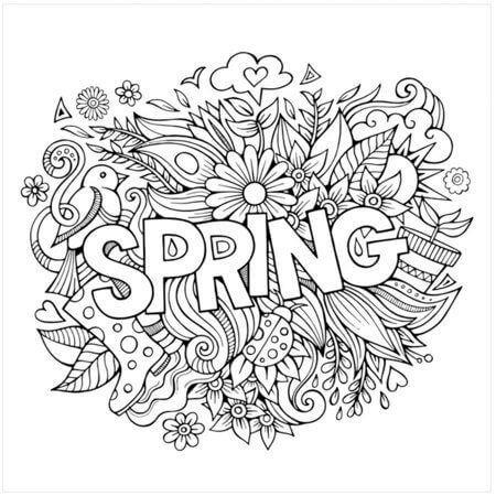Desenhos de Primavera em Tela de Arte para colorir