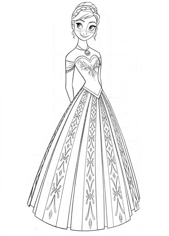Desenhos de Princesa Anna para colorir