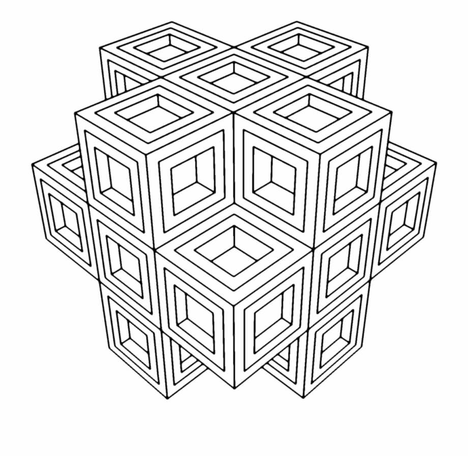 Quadrado Geométrico Simples para colorir
