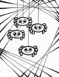 Desenhos de Quatro Bebês Aranhas para colorir