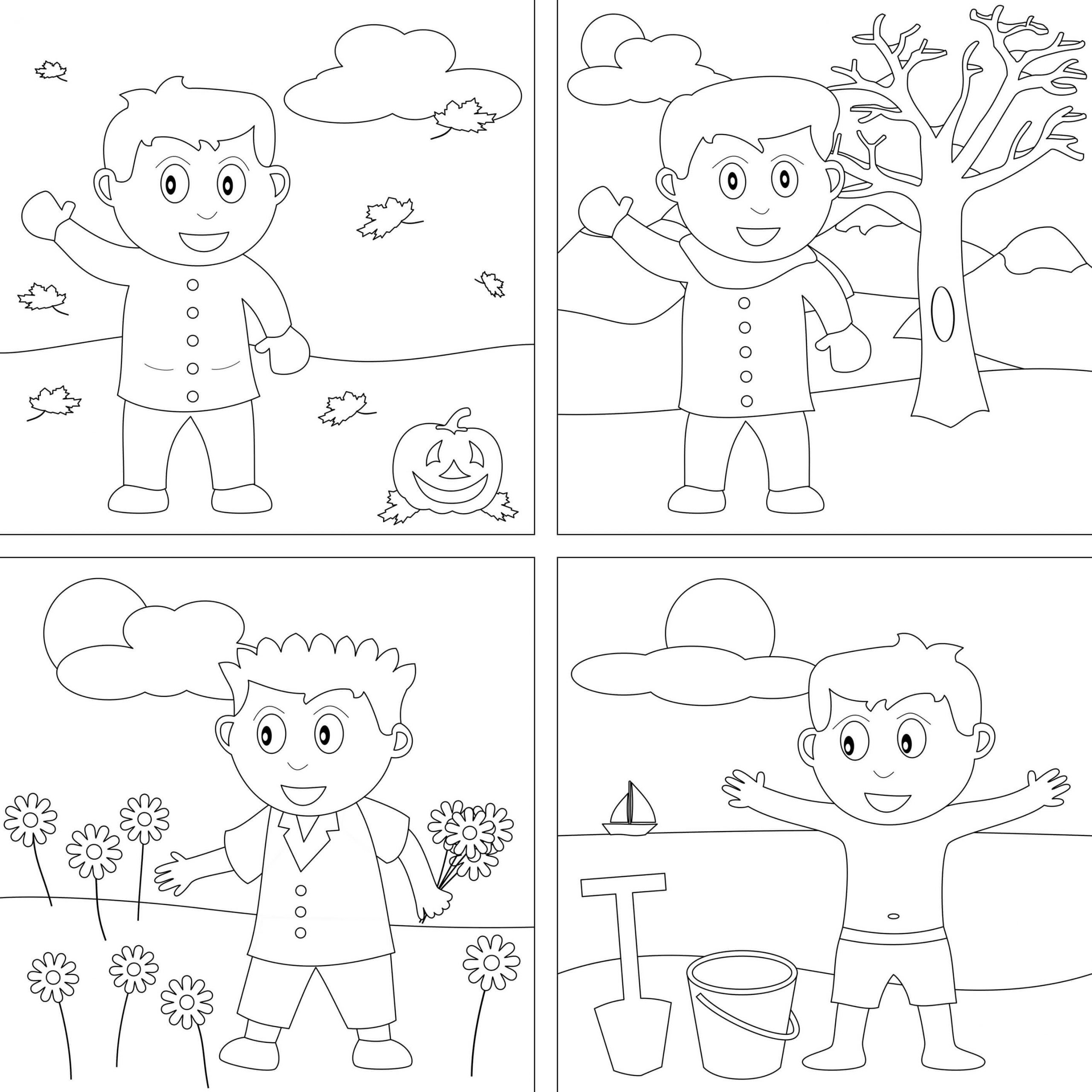 Desenhos de Quatro Temporadas Filho para colorir