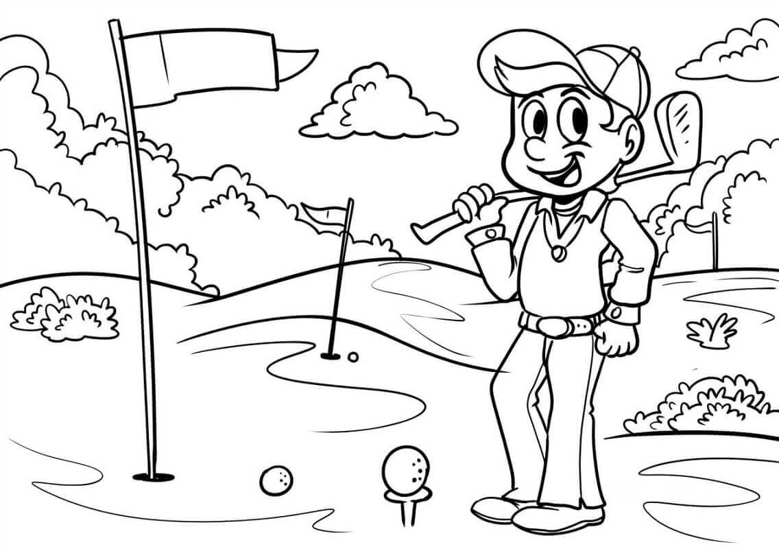 Desenhos de Rapaz, Jogue Golfe para colorir