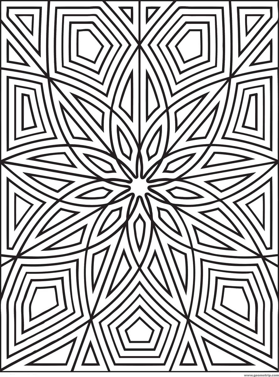 Desenhos de Retângulo Geométrico de Flor para colorir