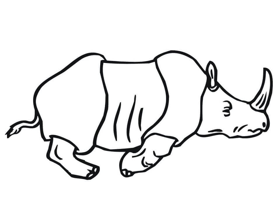 Rinoceronte Indiano Correndo para colorir
