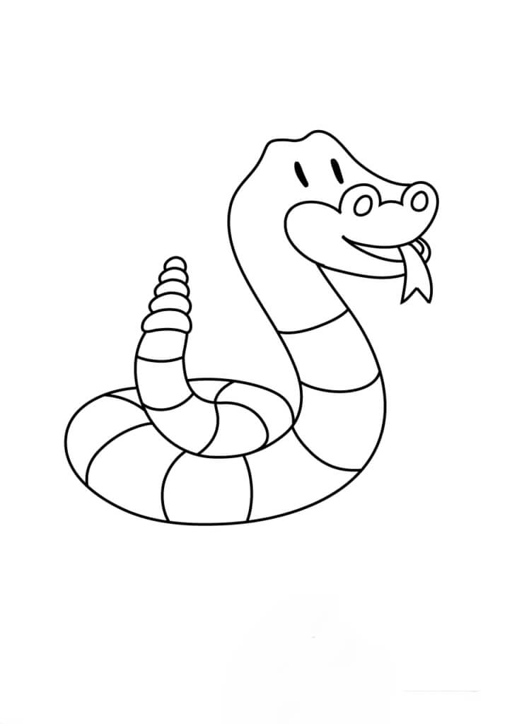 Serpente Fácil para colorir