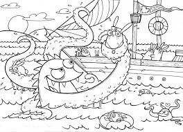 Desenhos de Serpente Marinha Engraçada para colorir