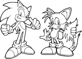 Sonic com Cauda para colorir